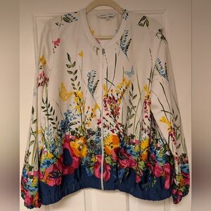 Floral Bomber Jacket with Multicolor Design